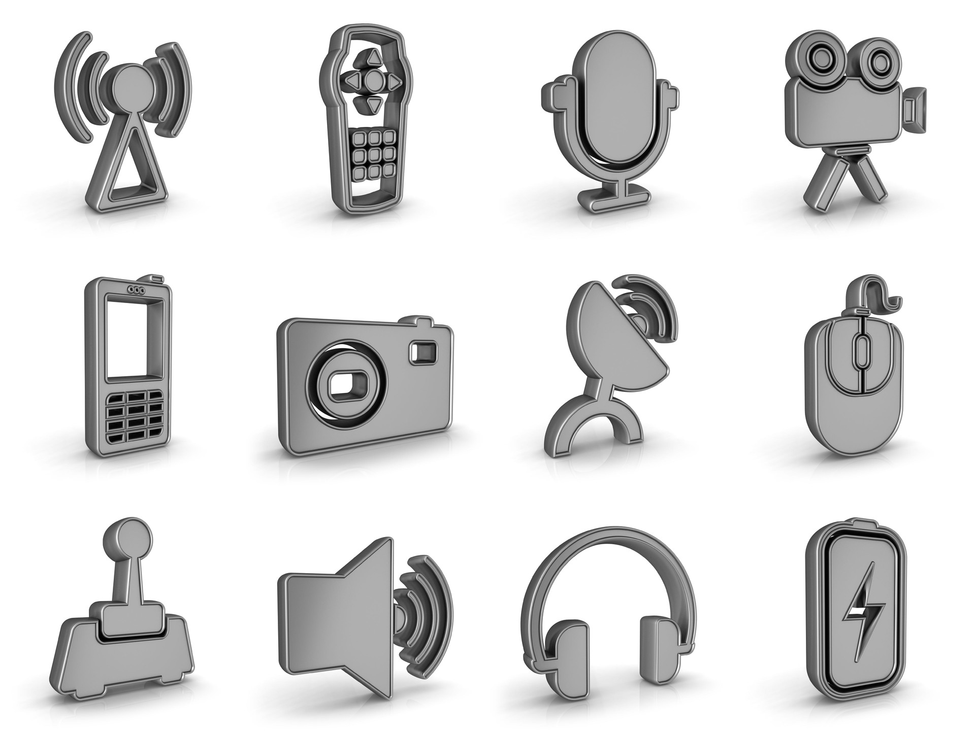 silver metal equipment icons